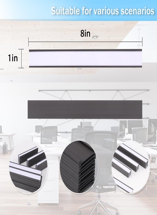 Eeoyu Magnetic Label Holders with Magnets Magnetic Data Card Holders with Clear Plastic Protectors for Metal Shelf, Whiteboard, Set of 50 (1 x 8 Inch) - Image 2